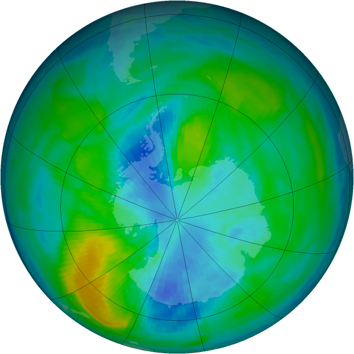 Antarctic ozone map for 28 March 1983